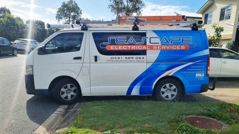 Seascape Electrical Tradie Custom Van Wrap Warana