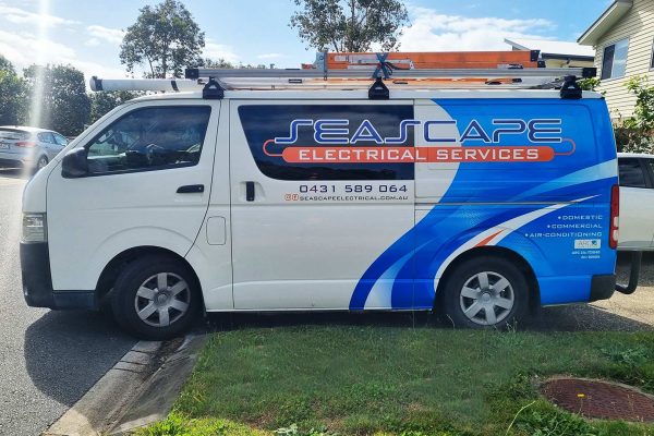 Seascape Electrical Tradie Custom Van Wrap Warana