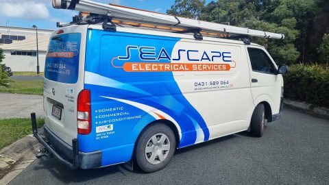 Seascape Electrical Tradie Custom Van Wrap Birtinya