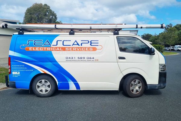 Seascape Electrical Tradie Custom Van Wrap Birtinya