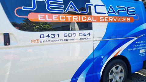 Seascape Electrical Tradie Custom Van Wrap Caloundra