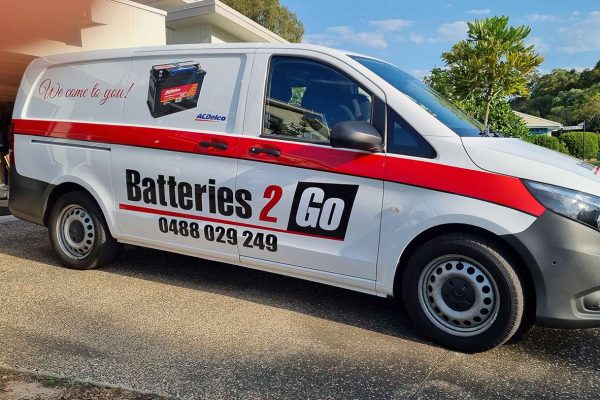 Batteries 2 Go Mercedes Van wrap