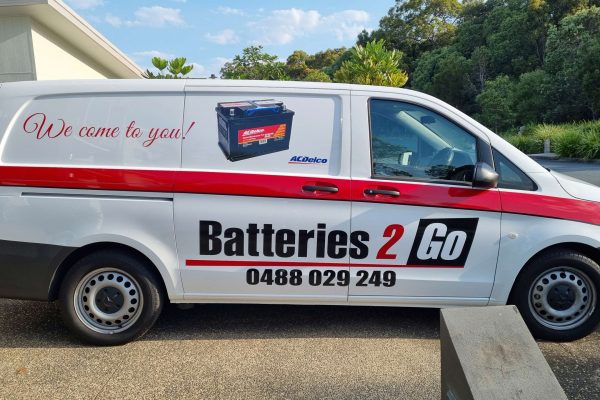 Batteries 2 Go Mercedes Van wrap